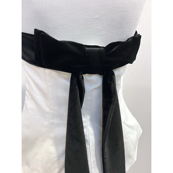 Zara strapless bow top in black and white in women size large 9003/420 - Picture 10 of 16